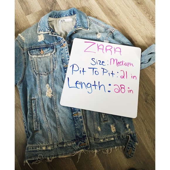 ZARA Ripped Jean Jacket - Picture 11 of 12